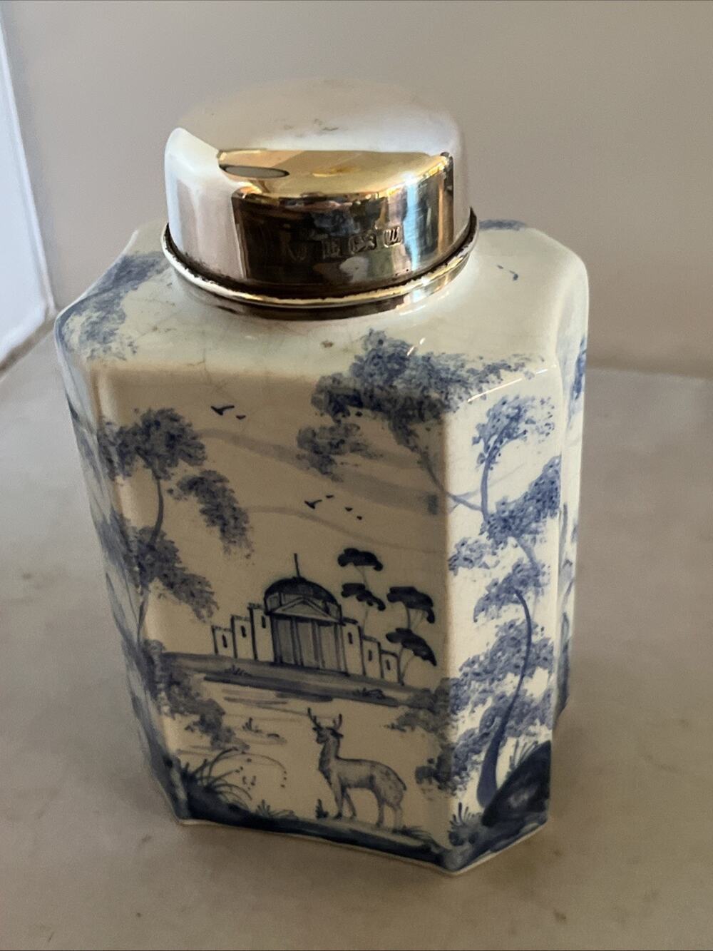Hand‑Painted Ceramic Tea Caddy – Deborah Sears Isis Ceramics Highgrove England